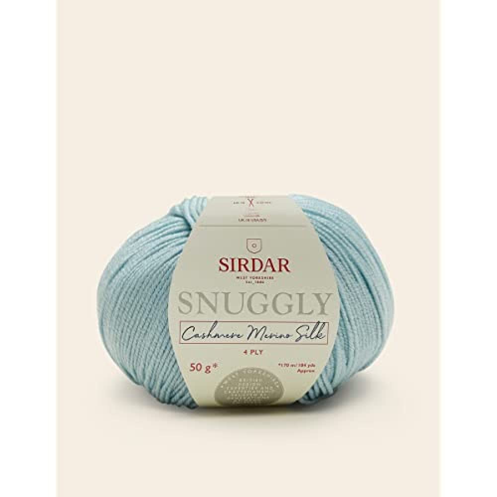 SirdarSnuggly Cashmere Merino Silk 4 Ply, 75% Extra Fine Merino, 20% Silk, 5% Cashmere, Premium Yarn for Knitting and Crochet, Little Mermaid (312), 50g