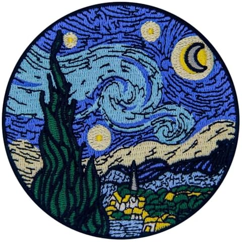 The Starry Sky Patch Embroidered Applique Iron On Sew On Emblem, Blue Cover