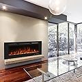 Benrocks 60'' WiFi-Enabled Electric Fireplace Inserts, Recessed & Wall Mount Electric Heater and Linear Fireplace with APP& Touch Screen &Remote Control, 62-99°F Temperature, Hard Wired & Plug in