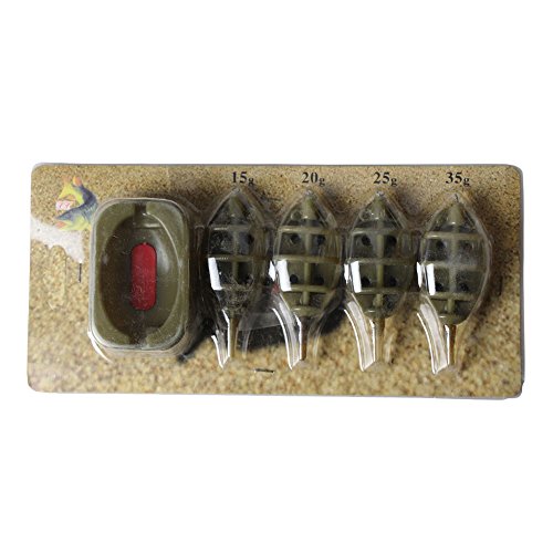 Inline Method Feeder Set Carp Fishing Tackle 4 Inline Method Feeders With 1 Rubber Mould Carp Fishing Accessories #TOP6