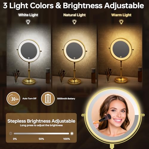 Espejo para Maquillaje Luz 9" con 10X y Ajuste Altura miniatura 5