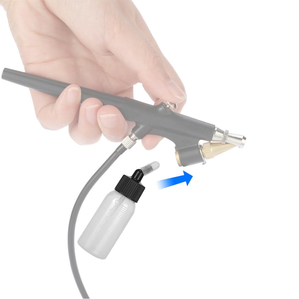 30 Ml Botellas de Aerógrafo,Botellas de Pintura con Aerógrafo | para Spray de Sifón de Doble Acción Botellas de Almacenamiento de Pintura Frascos de Repuesto con Tapas 10 Botellas Plástico