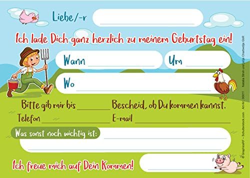 12 Children's Birthday Party Invitations Farm Party Treasure Hunt Outdoor Birthday Invitations for Girls and Boys - Image 4
