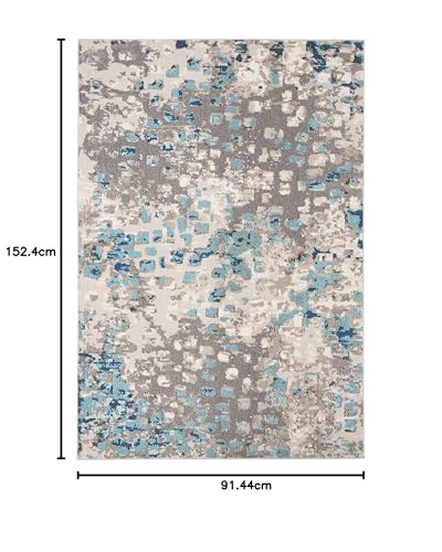 Safavieh Modern Chic Indoor Woven Rectangle Area Rug, Madison Collection, MAD425, in Grey/Blue - Image 2