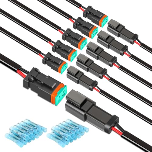 Image of Nilight 2 Pin DT Connectors 16AWG 6 Kits Male&Female Electrical Connector