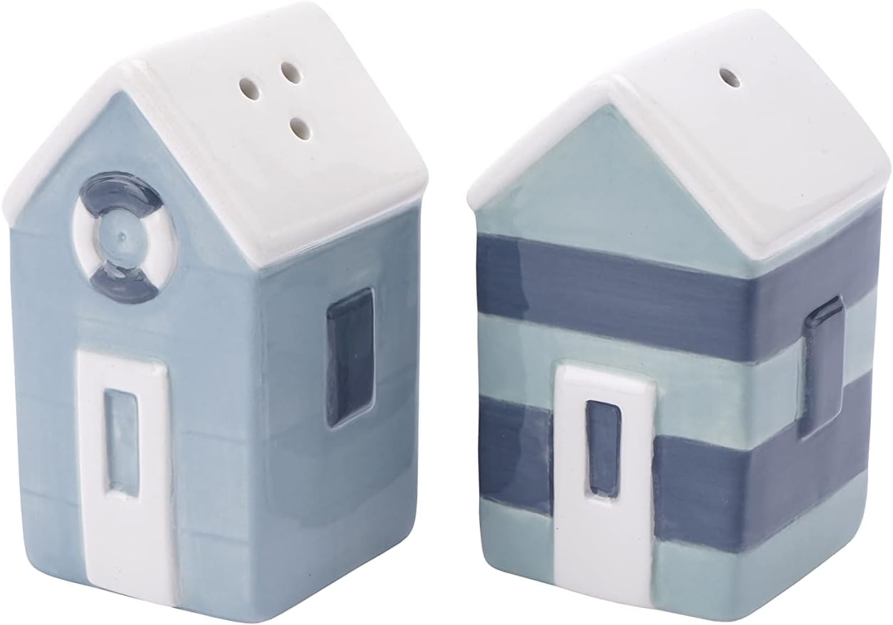 CGB GiftwareBeach Hut Salt and Pepper Shaker Pots | Gift Box | Kitchen Table Top Accessory | Gift for Home | Harbour House Collection | GB06854