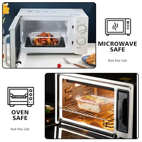MEETOZ 10 Pack Glass Meal Prep Containers, Airtight Glass Food Containers, Stackable Glass Food Storage Containers Set with Lids,BPA-Free, for Microwave, Oven, Freezer and Dishwasher - Image 5