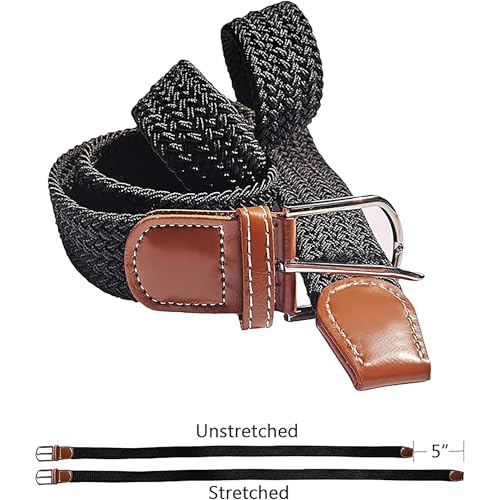 Mens Ratchet Genuine Leather with Automatic Buckle Belt and Braided Belt in Elegant Gift Box,Nice Gift for Men.M4