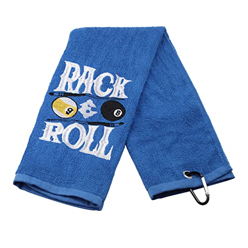 LEVLO Embroidered Billiards Snooker Towel Rack & Roll Snooker Sports Towels for Billiard Pool Player Towels Gift (Rack & Roll)