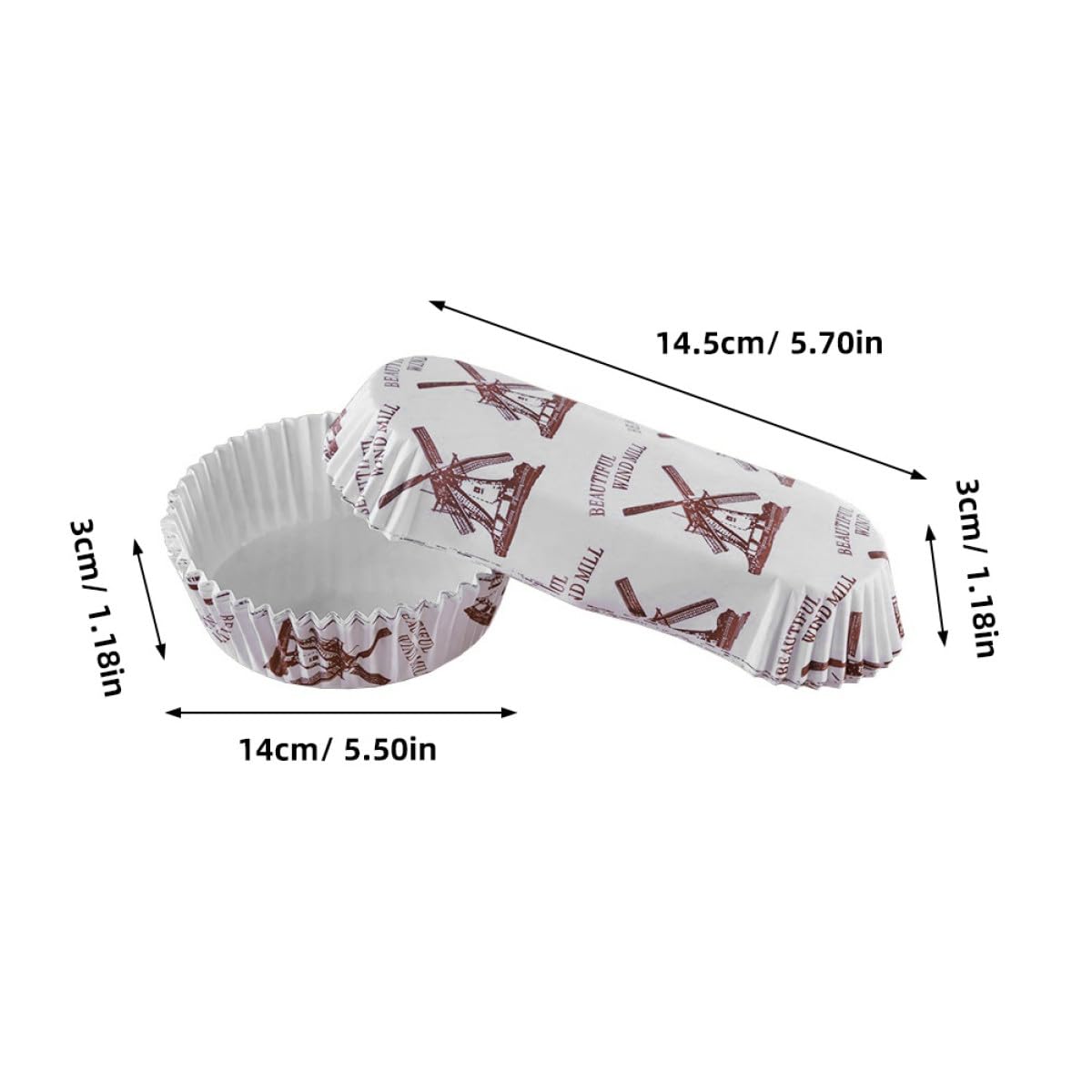 VALICLUD Tazas para Hornear Cupcakes de Papel Pet Resistentes a Altas Temperaturas, 200 Piezas (100 Redondas 100 en Forma de Barco) para Repostería Casera y Profesional