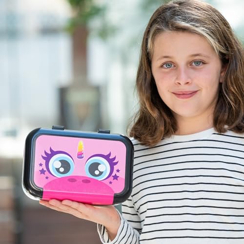 Image of ZIPIT: Pencil Box Bundle: Kitty & Pink Unicorn - Recycled Plastic Cases, Large Capacity Storage Organizers, School Supplies-Stationary, Kids-Girl-Boy