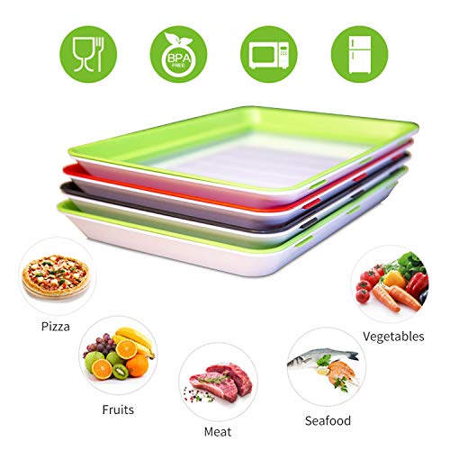 Cucudy Bandeja de Preservação de Alimentos Bandeja de Preservação de Vácuo Empilhável com Tampa Elás