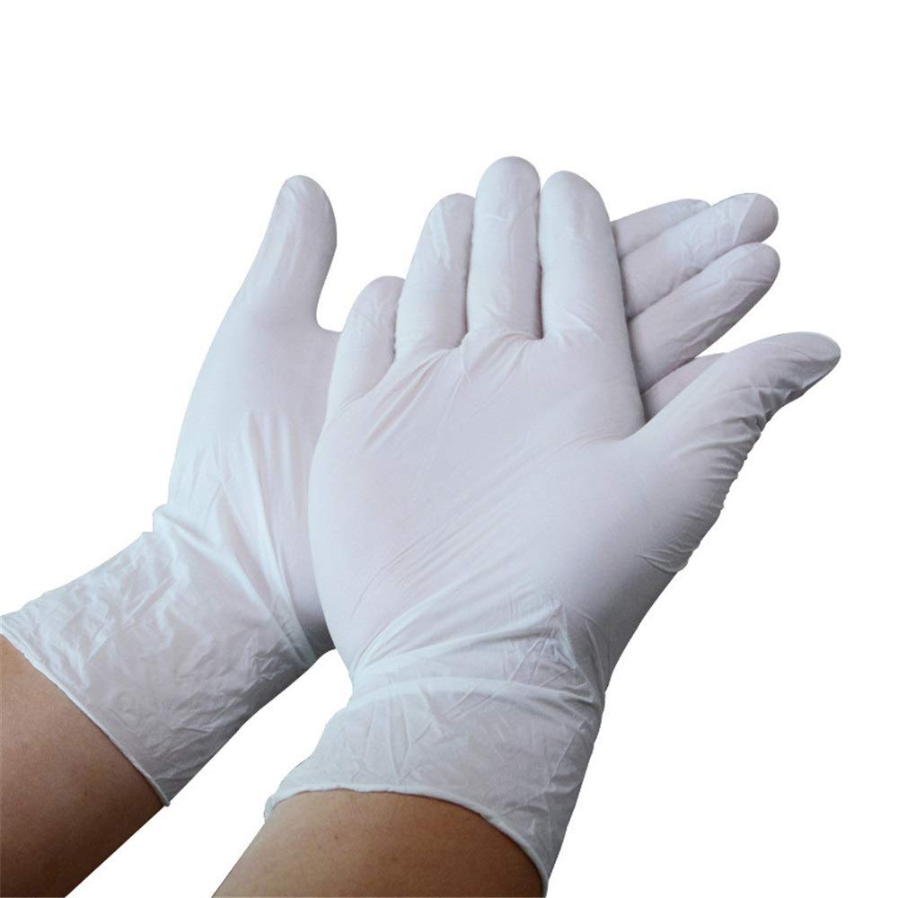 Guantes Resistentes al Calor nitrilo desechable se refiere a ácido Laboratorio Industria de la electrónica de cáñamo y Guantes de nitrilo Blanco de operación Resistente a los álcalis (1000)