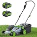 40V Cordless Lawnmower, ETOOLAB Lawnmower with Brushless Motor up to 300m², 34cm Cutting Width, 5 Cutting Heights, 30L Bag, 2 * 4.0Ah Battery and Charger