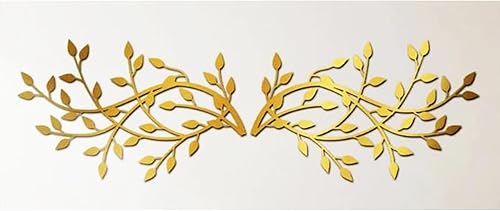 Miniatura 7 de DoMyfit Decoración de pared de hoja de árbol de metal, esculturas de hierro forjado, rama de olivo, hoja de árbol de ala para colgar en la pared,