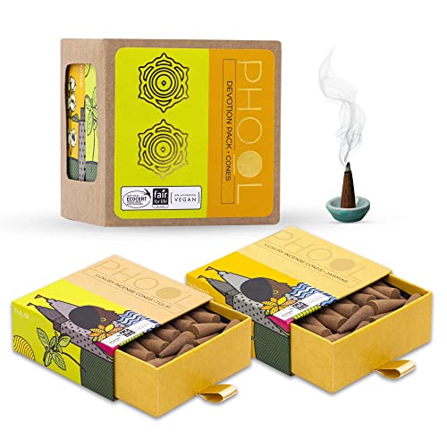 PHOOL LUXURY INCENSE Cones-Devotion Pack of 2- Tulsi & Jasmine | ...