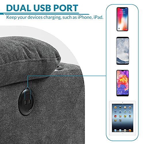Sillón plegable ergonómico gris con masaje eléctrico miniatura 6