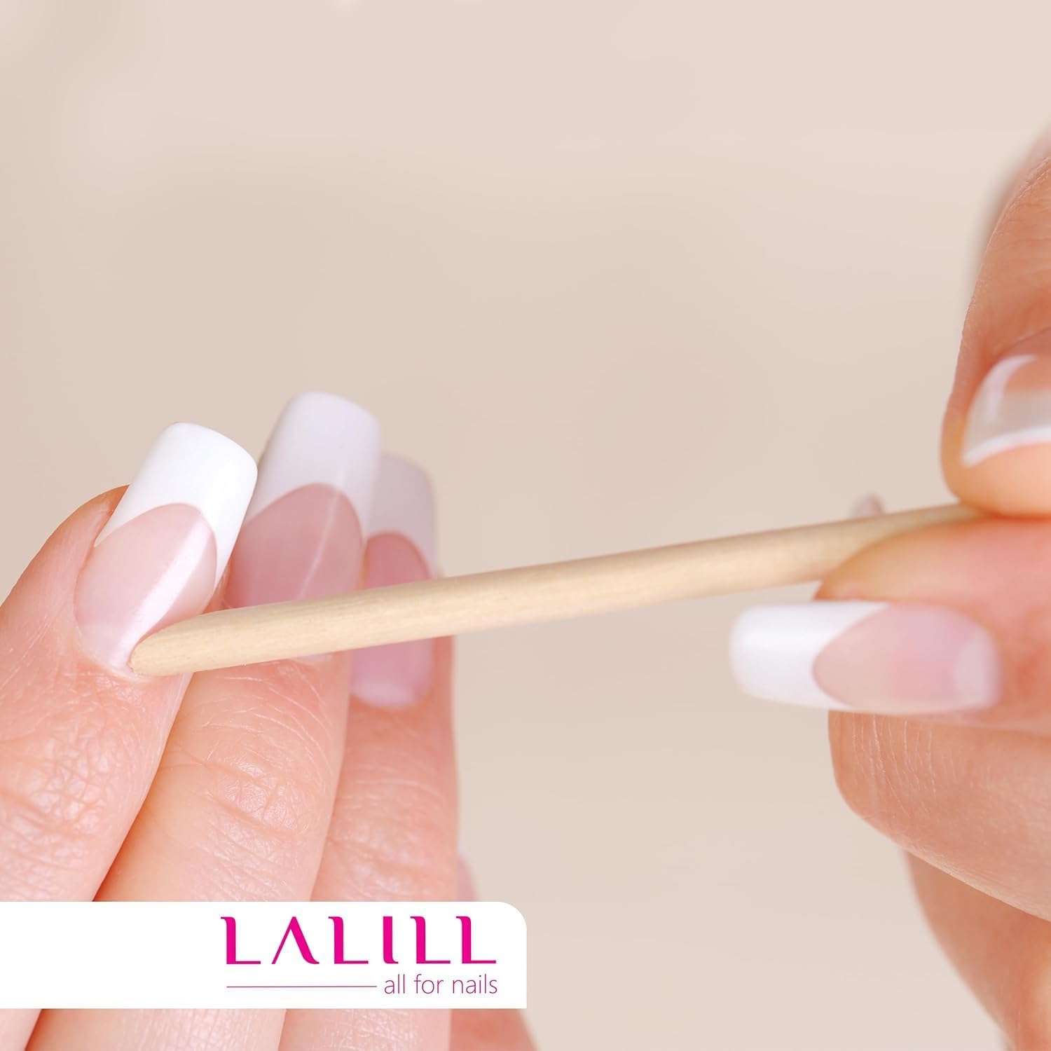 LALILL Drewniane patyczki 100 sztuk - Pędzel do skórek - Pomarańczowe drewniane patyczki do manicure pedicure - patyczki do manicure do pielęgnacji skórek do tatuażu brwi piękna makijaż paznokcie