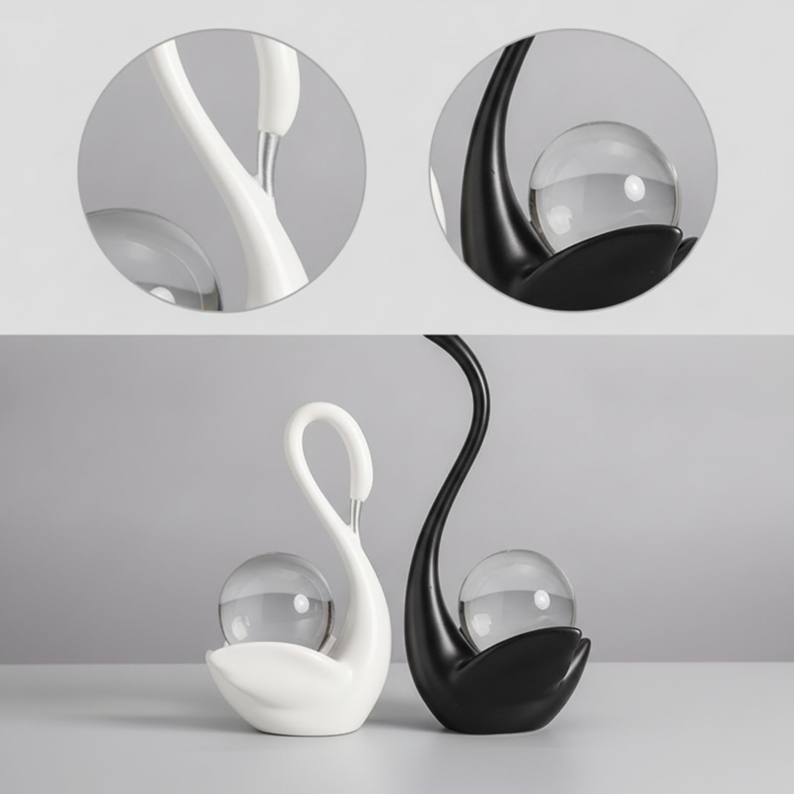 Colcolo Figurita de Cisne Escultura Decorativa Estatua Ornamental Adorno Nórdico con Silueta Estilizada y Formas Esculturales Materiales Cerámicos y Resina