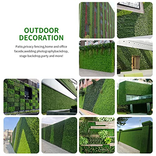12Pcs Artificial Boxwood Grass Wall Panels For 31 Sq Feet, 24" X 16" Faux Hedge Grass Backdrop Wall Privacy Fence Uv Protection For Indoor, Wedding, Party, Outdoor Garden, Backyard Fence Decoration #TOP6
