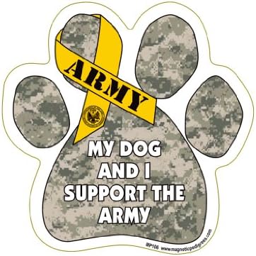 My Dog and I Support the Army Paw Magnet