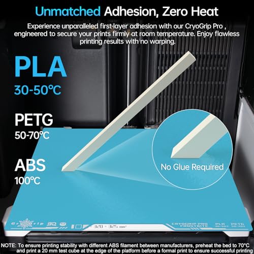 Image of BIQU CryoGrip Pro Frostbite for Bambu-Lab H2D /H2S 3D Printer 355x346mm Cold Build Plate Room Temperature Print Double Sided Upgrade Spring Steel Sheet Removable Surface Platform