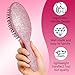 MInovel Glitter Detangling Brush, Wet & Dry Tangle-Free Hair Brush for Women & Girls, No Tangle, Soft and Flexible Bristles for Straight, Curly and Thick Hair (Pink)