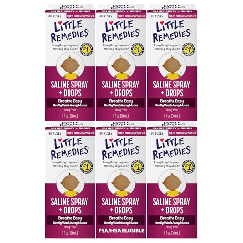 Image of Little Remedies Saline Spray and Drops | Safe for Newborns | 1 Fl Oz (Pack of 6)