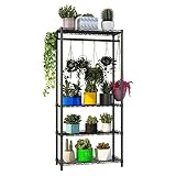 Xiofio 4-Tier Plant Shelf for Indoor Plants Outdoor, Large Multiple Flower Pot Holder Rack，Hanging