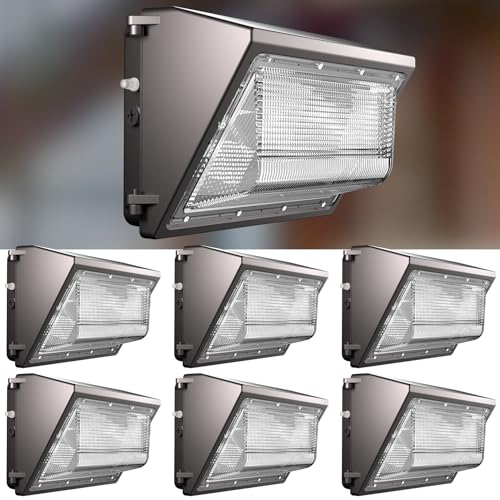 Image of Lightdot 6 Pack 100W Wall Mount Wall Pack, 100-277V, 15000LM Dusk-to-Dawn, IP65 ETL, 30ft Coverage Area, Wall Pack LED Exterior Light for Parking Lots /Building Exteriors /Yard /Warehouse