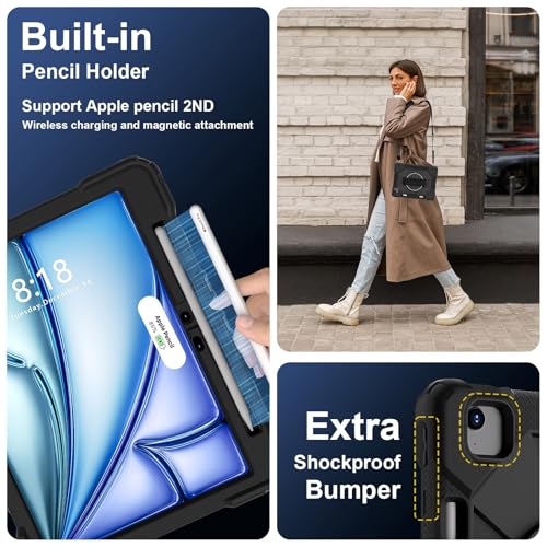 Coque iPad Air 11 M3 robuste silicone A3267 porte-crayon intégré - 2