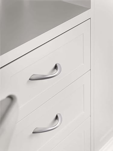 Vista 5 de JIASENBAO - Paquete de 20 tiradores de gabinete de níquel cepillado de 3 pulgadas con asa arqueada plateada, manijas para cajones, gabinete