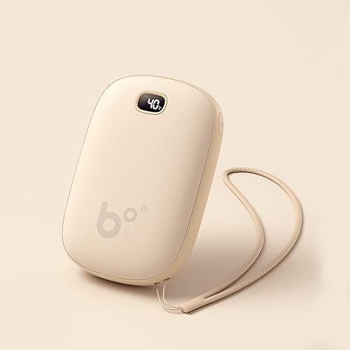 JISULIFE Calentadores de manos, calentador de manos eléctrico recargable y reutilizable, calentador de bolsillo con pantalla LED, calentadores de