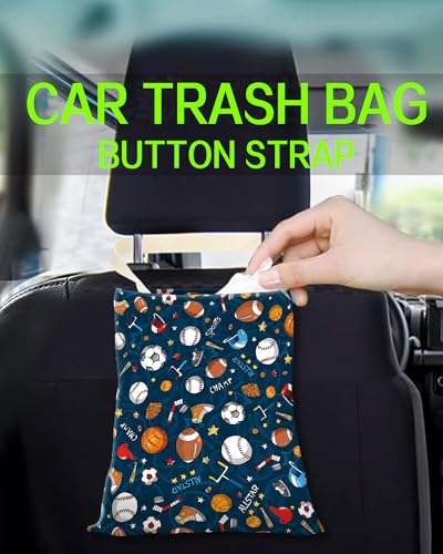 Image of Car Trash Can, Durable Hanging Car Trash Garbage Bag, Cute Automotive Garbage Cans Organizer, Cute Blue Sport