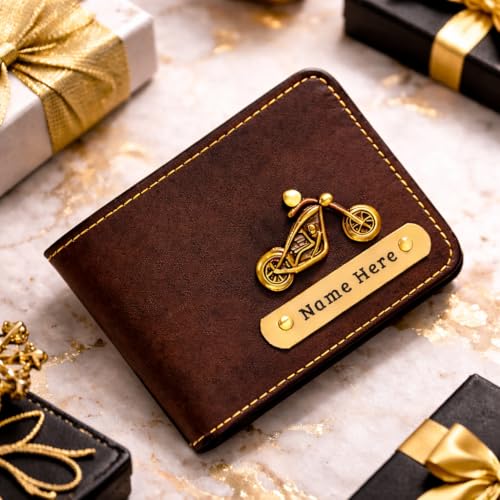 Image of SCPmarts Premium Personalized Wallet for Men with Name & Charm - Stylish Personalized Wallet with Multiple Card Slots & Durable Finish - Ideal Gift for Birthday, Anniversary (Brown)