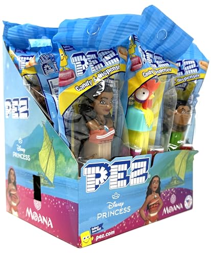 Image of Pez Moana Dispensers and Refill Candy Pack, 12 Individually Wrapped Pez Candy