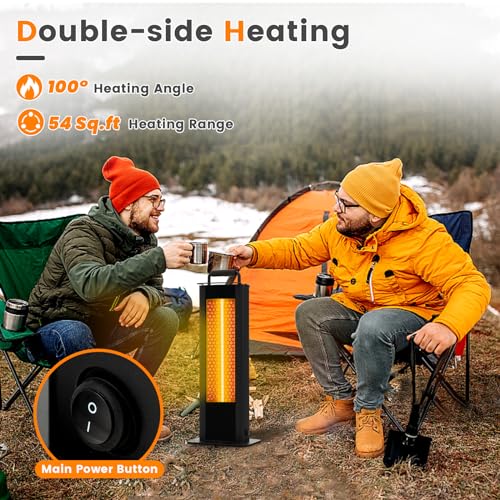 Costway LDHR033E-120K Outdoor Patio Heater, 1200W Freestanding Double-Sided Electric Infrared Heater W/Tip-Over Protection & Silent Heating thumb #1