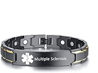 Vista 32 de Pulsera personalizada de identificación de alerta médica para hombres, pulsera de acero inoxidable grabada con láser, identificación de emergencia