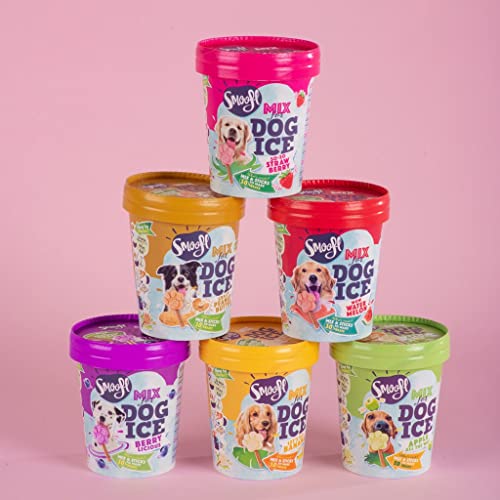 Smoofl Hundeeis, Premium Hundesnacks: EIS Fuer Hunde als Snack und zur Abkuehlung im Sommer und als gesunde Hundeleckerli mit erfrischender Wirkung, Hundeeis Sorte Wassermelone