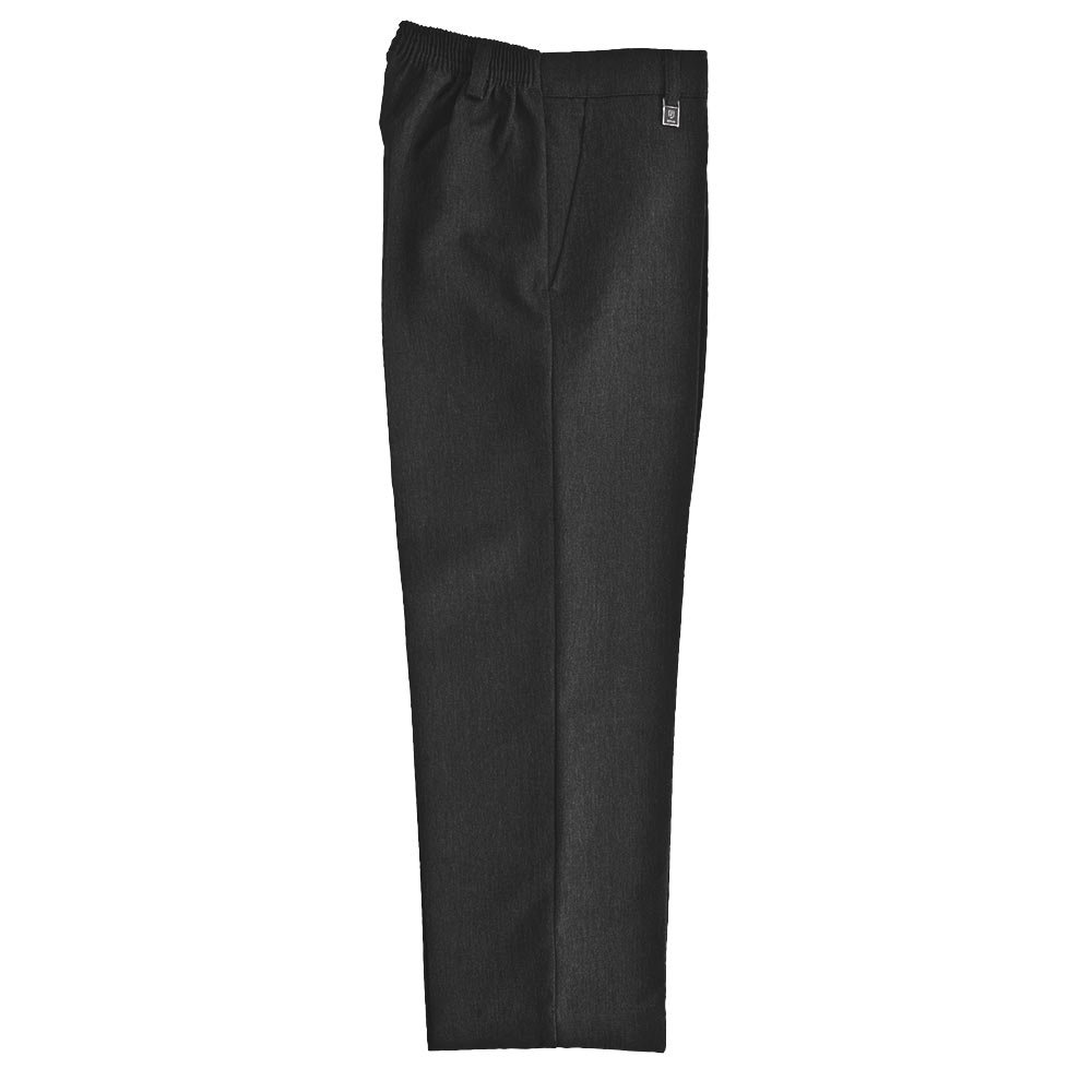 Zeco Charcoal Half Elastic Standard Fit School Trousers, Age 10-11, 27-28In/29-71Cm Waist, 36In Outer Leg.