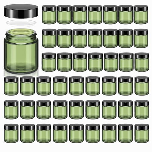 Image of Norme 48 Pcs 4 oz Glass Jars with Lids Cosmetic Jars, Olive Green