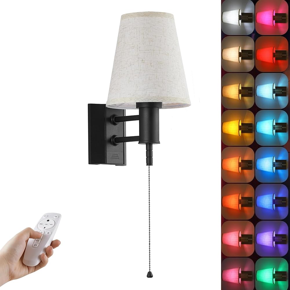 Luz de pared RGB extraíble negra para iluminar zonas sin enchufes