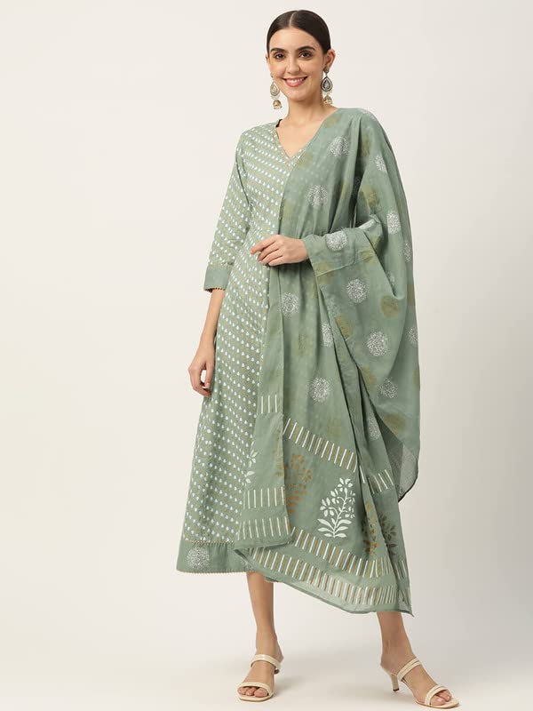 Image of Maaesa Anarkali Kurta Dupatta Set for Women