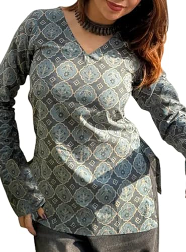 Image of ANNI Designer Cotton Short Kurti for Women | Stylish Kurti | Short Kurti Top | Casual Kurta for Women | Comfortable Cotton Kurtis for Womens