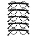 5 Pairs Reading Glasses with Spring Hinge, Blue Light Blocking Glasses for Women/Men,Oval Frame (Black, +2.50 Magnification)