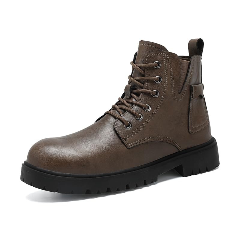 Image of RiverValley Mens Boots Fashion Casual Motorcycle Boot Hiking Chukka Boots for Men