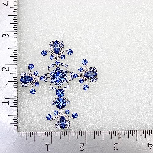 Image of Faship Gorgeous Rhinestone Crystal Cross Crucifix Pin Brooch