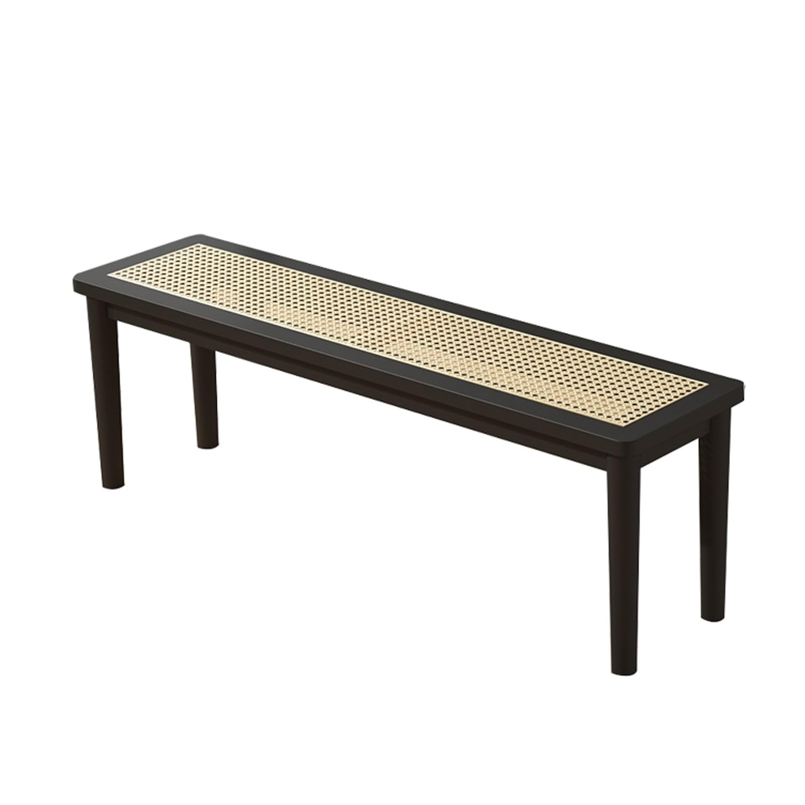 Banc d'entrée en rotin naturel pour instaurer une ambiance chaleureuse et rétro