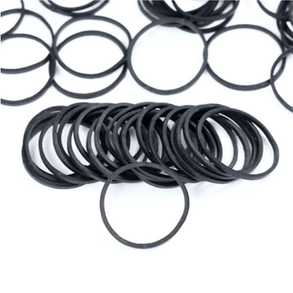 100pcs Black Strong Natural Rubber Bands - High Elasticity and Toughness (19/25/40mm)(25x1.5mm)