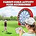 Inflatable 6ft Giant Dartboard, Golf Darts Kick Darts, Soccer & Throw Dart Game with Pump, 2 Kickball, 4 Throw Balls, 20 Golf Balls, Chipping Mat, Giant Dart Board Target Yard Games, Red